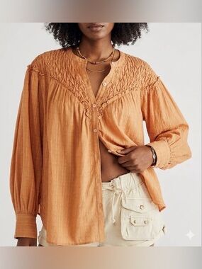 Free People Marigold Button-Up Blouse, size M